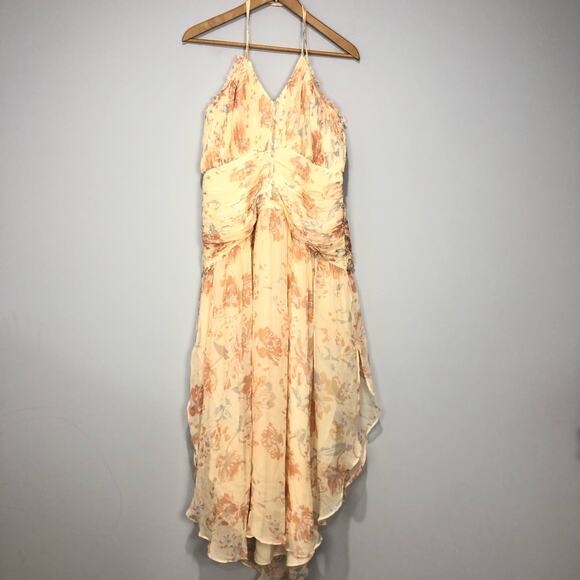 Shona Joy Faye Cross Front Midi Dress in Viscose Blush Size  US 10 - Picture 5 of 8